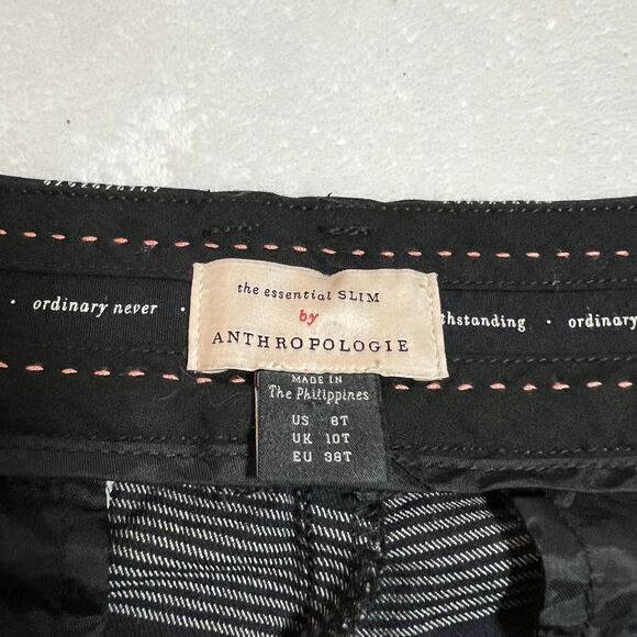 Anthropologie The Essential Slim Plaid Ankle Trousers Pants Size 6 TALL Preppy - Picture 5 of 13